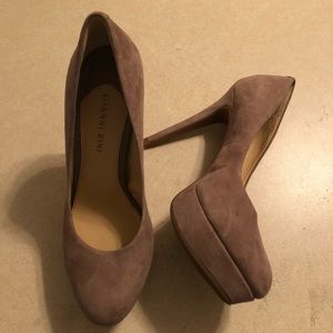 Gianni Bini Nude Leather Suede Stilettos